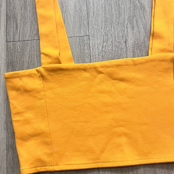 Zara Orange Square Neck Crop Top Size Large - Picture 9 of 9